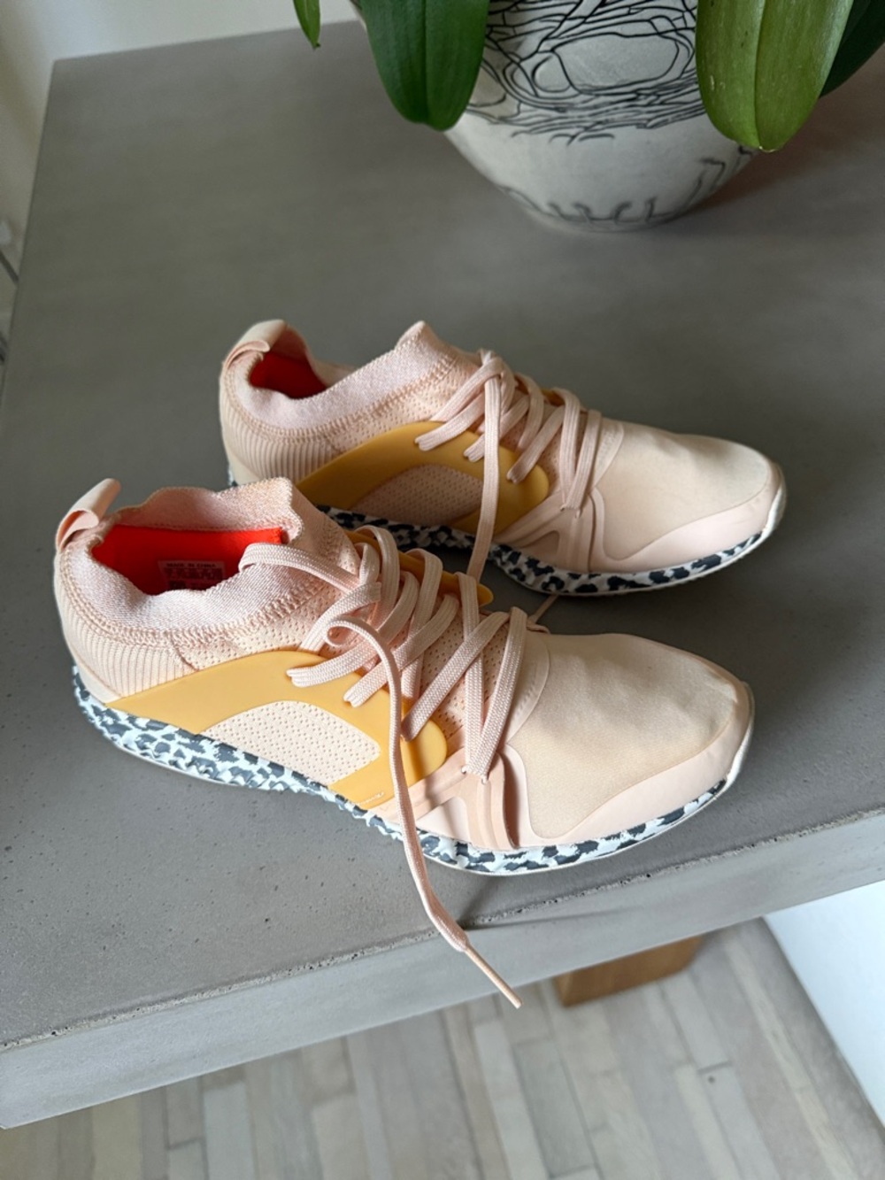 Adidas by Stella McCartney Pink and Yellow Athletic Sneaker